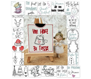 2€ ZUSATZTÜRCHEN 18. Dezember - Stickserie - ITH Teebeutel Verpackung